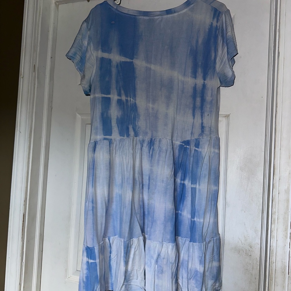 Crown & Ivy Light Blue Tie-Dye Dress